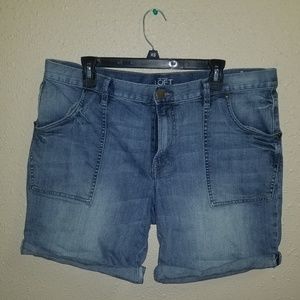 denim boyfriend shorts